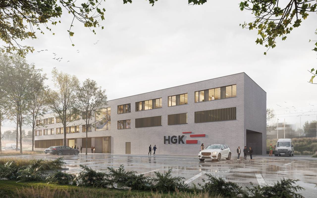 Visualisierung des neuen Baubetriebshofs der HGK in Brühl 